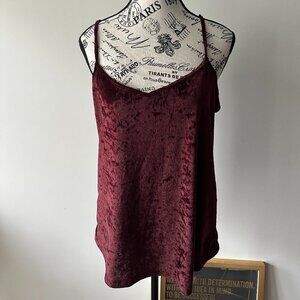City Streets Burgundy Velvet Tank Top - Medium